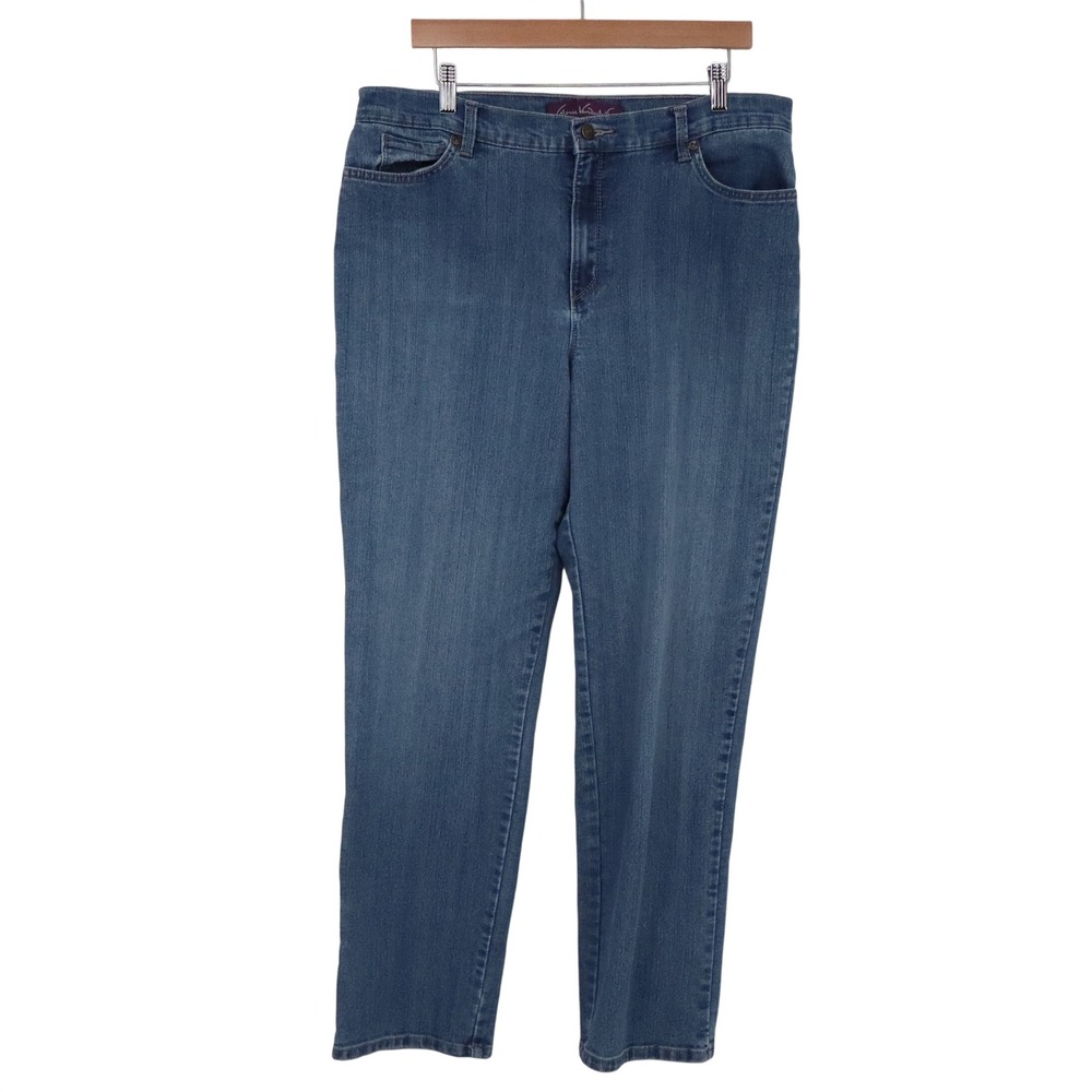 Gloria Vanderbilt Jeans Womens 16 Amanda Blue Straight Leg Stretch Excellent